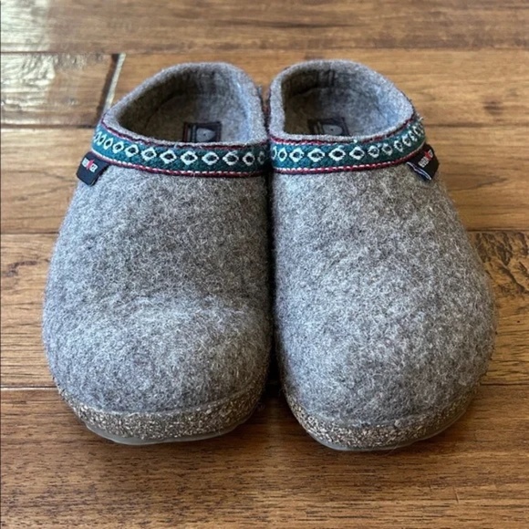 Haflinger Wool Felt Grizzly GZ Clog Slippers House Shoes Earth Tan Size 36 - Picture 4 of 10